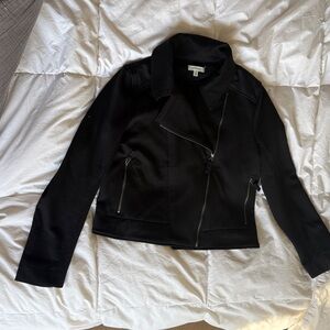 Black Knit Moto Jacket by Max Studio Small
